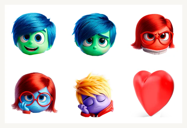 Cartões de emoções: feliz, triste, raiva, cansado, sono e amado